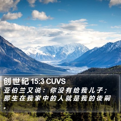 创 世 纪 15:3 CUVS Bible Verse Image