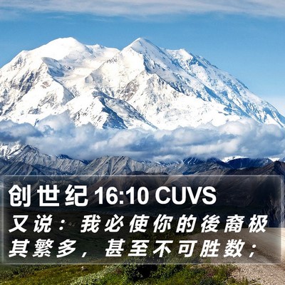 创 世 纪 16:10 CUVS Bible Verse Image