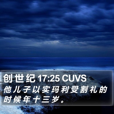 创 世 纪 17:25 CUVS Bible Verse Image