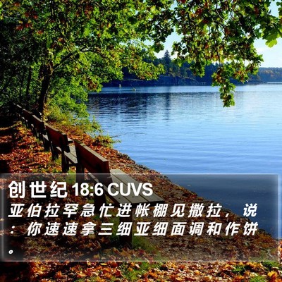 创 世 纪 18:6 CUVS Bible Verse Image
