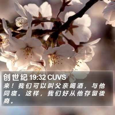 创 世 纪 19:32 CUVS Bible Verse Image