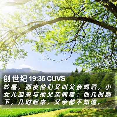 创 世 纪 19:35 CUVS Bible Verse Image
