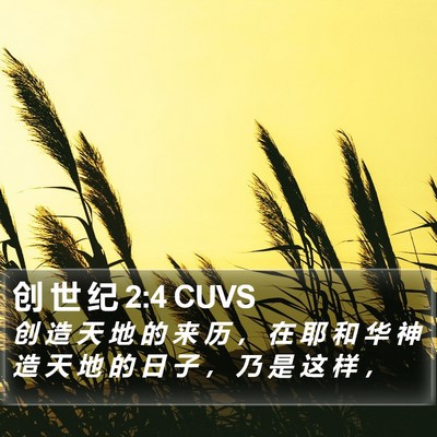 创 世 纪 2:4 CUVS Bible Verse Image