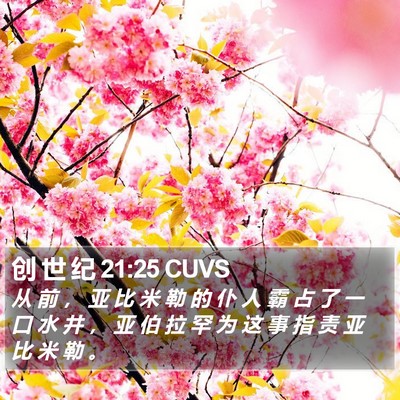 创 世 纪 21:25 CUVS Bible Verse Image