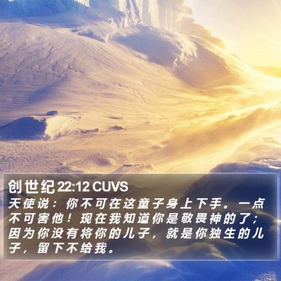 创 世 纪 22:12 CUVS Bible Verse Image