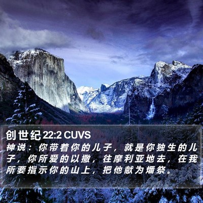 创 世 纪 22:2 CUVS Bible Verse Image