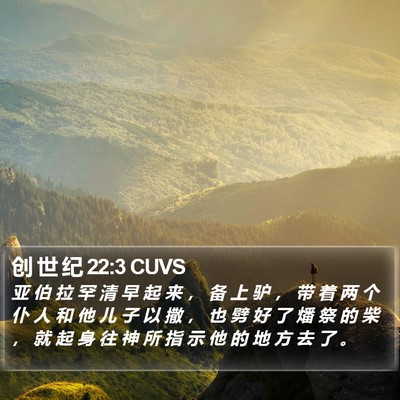 创 世 纪 22:3 CUVS Bible Verse Image