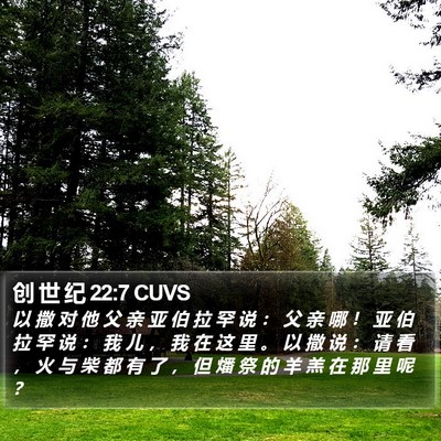 创 世 纪 22:7 CUVS Bible Verse Image
