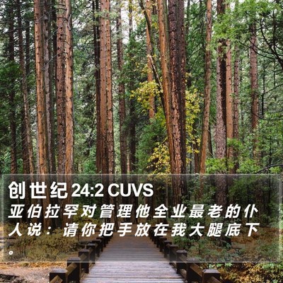 创 世 纪 24:2 CUVS Bible Verse Image