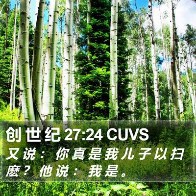 创 世 纪 27:24 CUVS Bible Verse Image