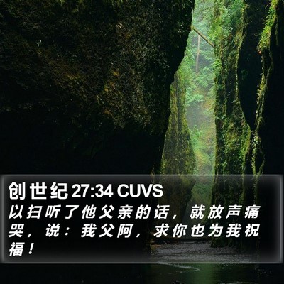 创 世 纪 27:34 CUVS Bible Verse Image