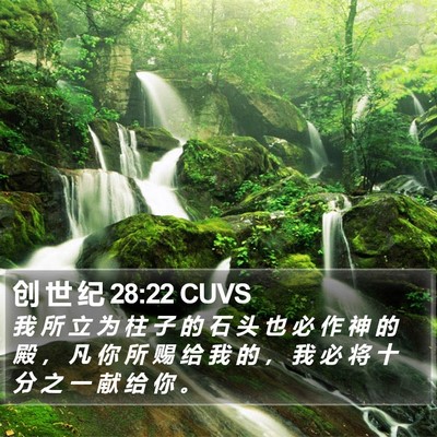 创 世 纪 28:22 CUVS Bible Verse Image