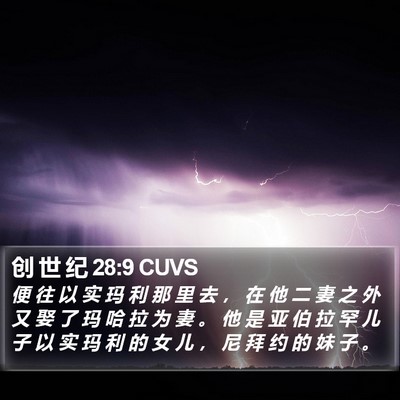 创 世 纪 28:9 CUVS Bible Verse Image
