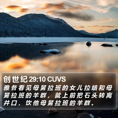 创 世 纪 29:10 CUVS Bible Verse Image