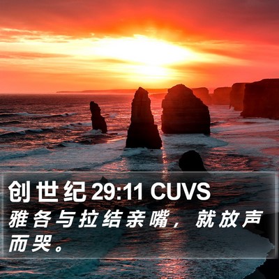 创 世 纪 29:11 CUVS Bible Verse Image