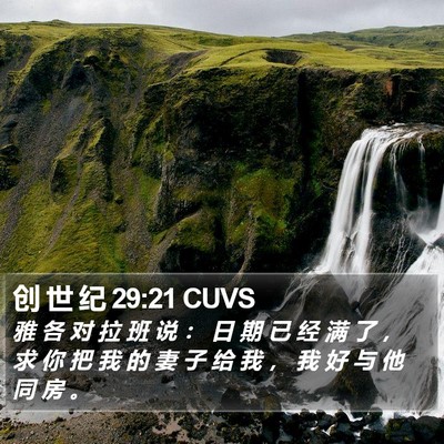 创 世 纪 29:21 CUVS Bible Verse Image