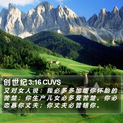 创 世 纪 3:16 CUVS Bible Verse Image