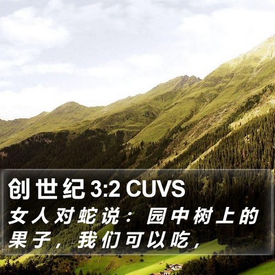 创 世 纪 3:2 CUVS Bible Verse Image