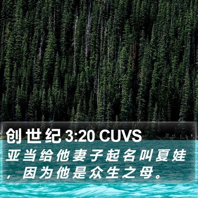 创 世 纪 3:20 CUVS Bible Verse Image