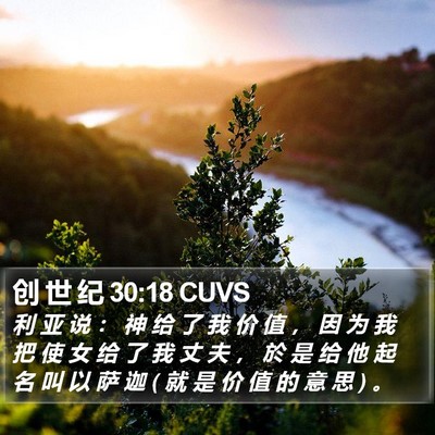 创 世 纪 30:18 CUVS Bible Verse Image