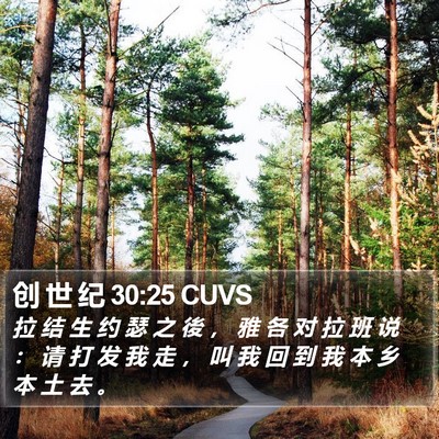 创 世 纪 30:25 CUVS Bible Verse Image