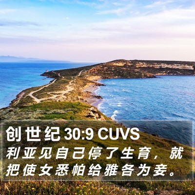 创 世 纪 30:9 CUVS Bible Verse Image