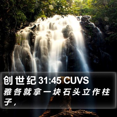 创 世 纪 31:45 CUVS Bible Verse Image
