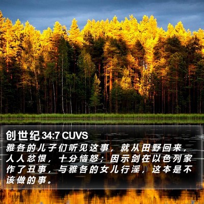 创 世 纪 34:7 CUVS Bible Verse Image