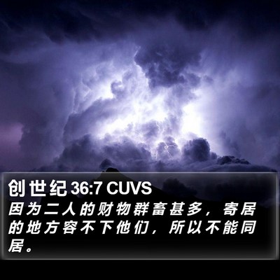 创 世 纪 36:7 CUVS Bible Verse Image
