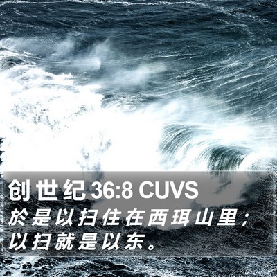 创 世 纪 36:8 CUVS Bible Verse Image