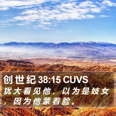 创 世 纪 38:15 CUVS Bible Verse Image