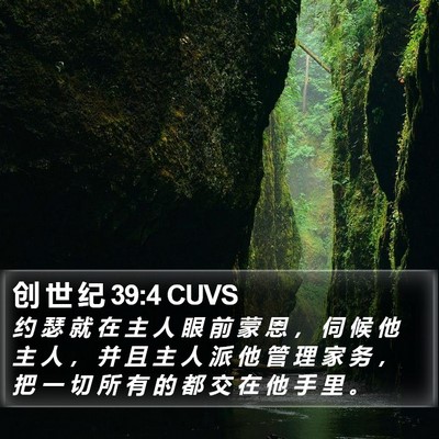 创 世 纪 39:4 CUVS Bible Verse Image