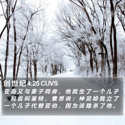 创 世 纪 4:25 CUVS Bible Verse Image