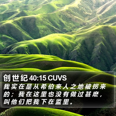 创 世 纪 40:15 CUVS Bible Verse Image
