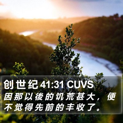 创 世 纪 41:31 CUVS Bible Verse Image