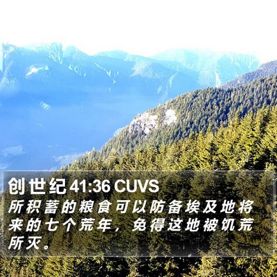 创 世 纪 41:36 CUVS Bible Verse Image