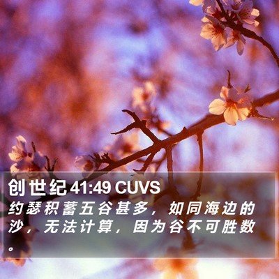 创 世 纪 41:49 CUVS Bible Verse Image