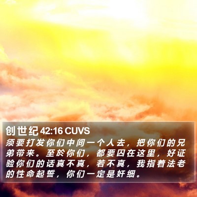 创 世 纪 42:16 CUVS Bible Verse Image
