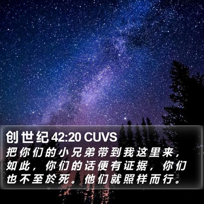 创 世 纪 42:20 CUVS Bible Verse Image