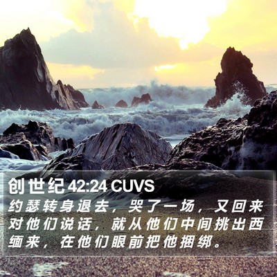 创 世 纪 42:24 CUVS Bible Verse Image