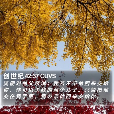 创 世 纪 42:37 CUVS Bible Verse Image