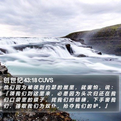创 世 纪 43:18 CUVS Bible Verse Image