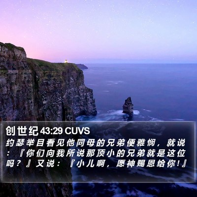 创 世 纪 43:29 CUVS Bible Verse Image