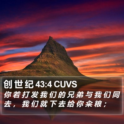 创 世 纪 43:4 CUVS Bible Verse Image