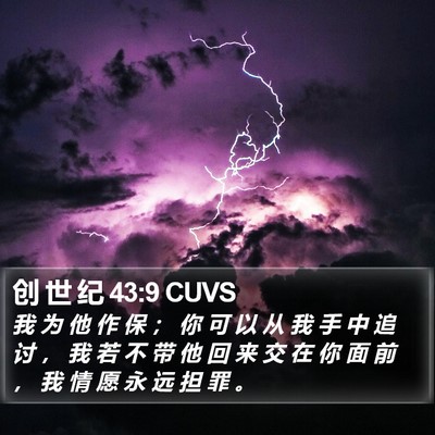 创 世 纪 43:9 CUVS Bible Verse Image