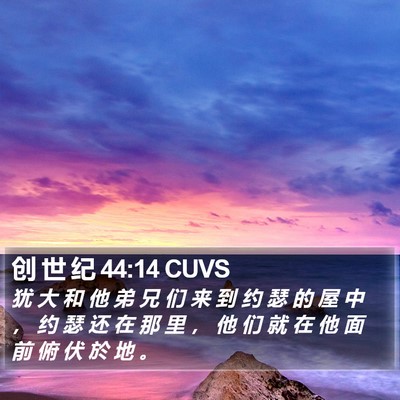 创 世 纪 44:14 CUVS Bible Verse Image
