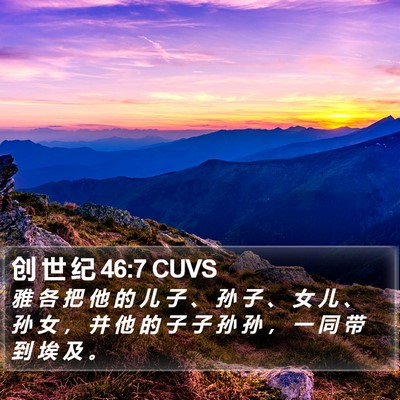 创 世 纪 46:7 CUVS Bible Verse Image