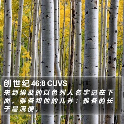 创 世 纪 46:8 CUVS Bible Verse Image