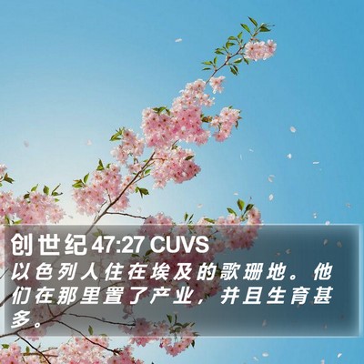 创 世 纪 47:27 CUVS Bible Verse Image