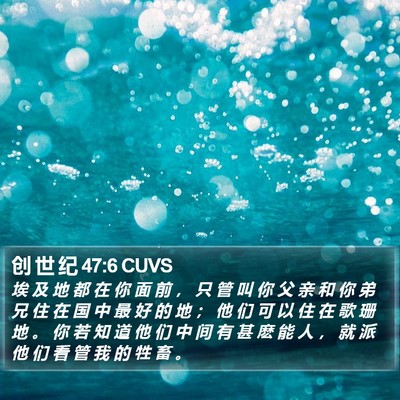 创 世 纪 47:6 CUVS Bible Verse Image
